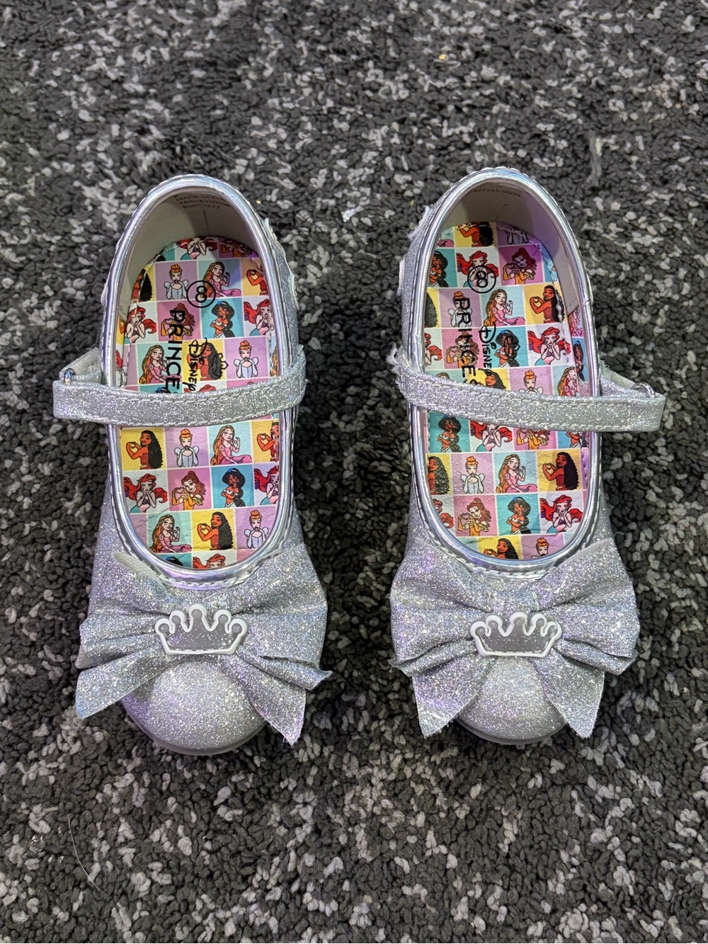 Toddler Girls' Disney Mary Jane Heels - Silver 8T